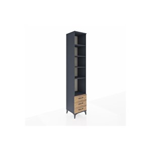 Hyperion Dolap 5 Raflı 3 Çekmeceli 44x44x243 Antrasit-çam