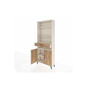 Arges Dolap 5 Raflı Tek Çekmeceli 2 Kapaklı 88x30x221 Aytaşı-çam