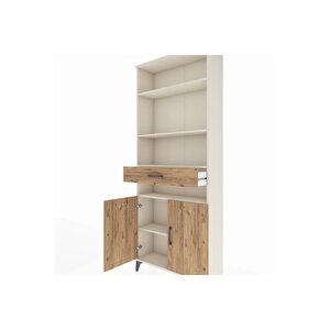 Arges Dolap 5 Raflı Tek Çekmeceli 2 Kapaklı 88x30x221 Aytaşı-çam