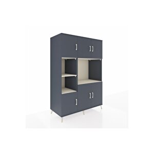 Kronos Dolap 9 Raflı 6 Kapaklı 132x59x195 Antrasit-antrasit/aytaşı