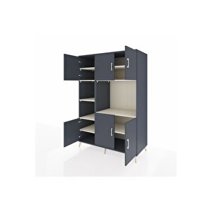 Kronos Dolap 9 Raflı 6 Kapaklı 132x59x195 Antrasit-antrasit/aytaşı
