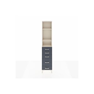 Arges Dolap 3 Raflı 5 Çekmeceli 44x30x221 Aytaşı-antrasit