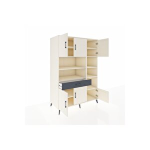 Kronos Dolap 10 Raflı Tek Çekmeceli 6 Kapaklı 132x59x195 Aytaşı-aytaşı/antrasit