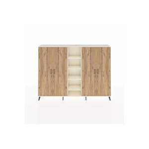 Arges Dolap 12 Raflı 4 Kapaklı 220x30x163 Aytaşı-çam/aytaşı