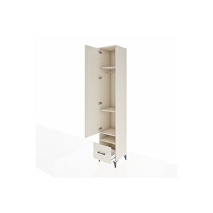 Hyperion Dolap 4 Raflı Tek Çekmeceli Tek Askılı 44x44x243 Aytaşı-aytaşı