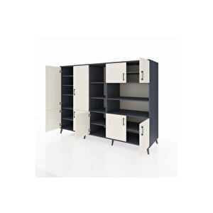 Kronos Dolap 14 Raflı 9 Kapaklı 220x59x163 Antrasit-aytaşı/antrasit