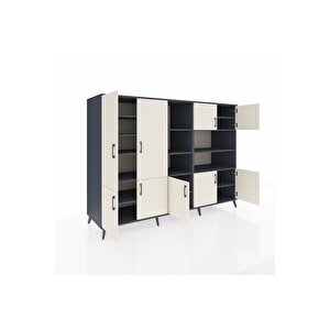 Kronos Dolap 14 Raflı 9 Kapaklı 220x59x163 Antrasit-aytaşı/antrasit