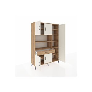 Hyperion Dolap 10 Raflı Tek Çekmeceli 6 Kapaklı 132x44x195 Çam-aytaşı/çam