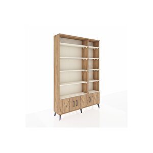 Arges Dolap 10 Raflı 3 Kapaklı 132x30x195 Çam-çam/aytaşı