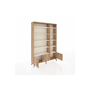 Arges Dolap 10 Raflı 3 Kapaklı 132x30x195 Çam-çam/aytaşı