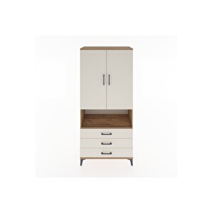 Hyperion Dolap 2 Raflı 3 Çekmeceli Tek Askılı 88x44x195 Çam-aytaşı