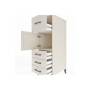 Kronos Dolap Tek Raflı 4 Çekmeceli Tek Kapaklı 44x59x134 Aytaşı-aytaşı