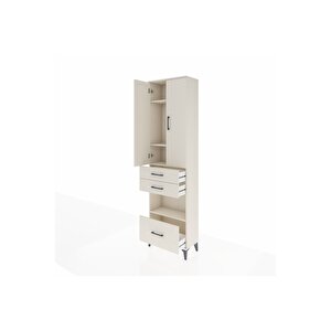 Arges Dolap 4 Raflı 3 Çekmeceli 2 Kapaklı 60x30x221 Aytaşı-aytaşı