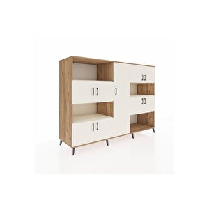 Kronos Dolap 10 Raflı 9 Kapaklı 220x59x163 Çam-aytaşı