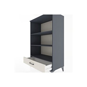 Hyperion Dolap 3 Raflı Tek Çekmeceli 88x44x134 Antrasit-aytaşı
