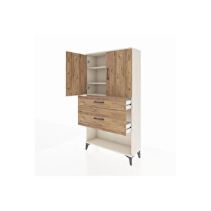 Arges Dolap 3 Raflı 2 Çekmeceli 2 Kapaklı 88x30x163 Aytaşı-çam