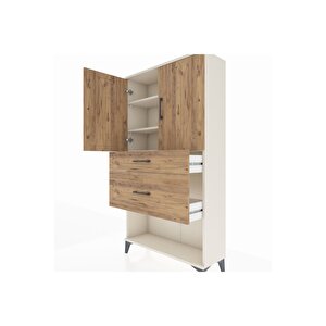 Arges Dolap 3 Raflı 2 Çekmeceli 2 Kapaklı 88x30x163 Aytaşı-çam