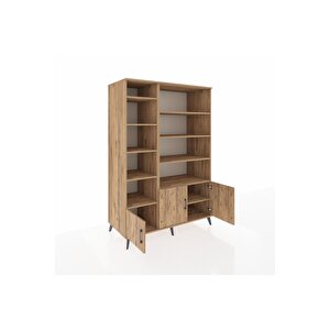 Kronos Dolap 10 Raflı 3 Kapaklı 132x59x195 Çam-çam/çam