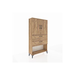 Arges Dolap 3 Raflı 2 Çekmeceli 2 Kapaklı 88x30x163 Çam-çam