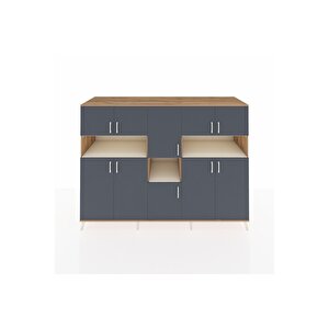 Kronos Dolap 14 Raflı 10 Kapaklı 220x59x163 Çam-antrasit/aytaşı