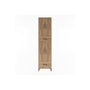 Arges Dolap 6 Raflı 2 Çekmeceli 4 Kapaklı 60x30x243 Çam-çam