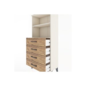 Hyperion Dolap 2 Raflı 4 Çekmeceli 60x44x134 Aytaşı-çam