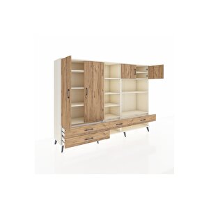 Hyperion Dolap 12 Raflı 4 Çekmeceli 4 Kapaklı 220x44x163 Aytaşı-çam