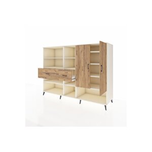 Kronos Dolap 10 Raflı 2 Çekmeceli 2 Kapaklı 220x59x163 Aytaşı-çam