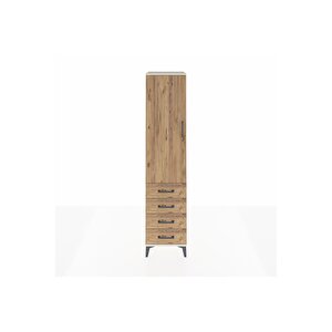 Hyperion Dolap Tek Raflı 4 Çekmeceli Tek Askılı 44x44x195 Aytaşı-çam