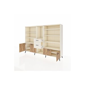 Hyperion Dolap 10 Raflı 2 Çekmeceli 4 Kapaklı 220x44x163 Aytaşı-çam/aytaşı