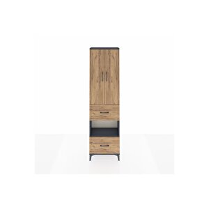 Arges Dolap 4 Raflı 2 Çekmeceli 2 Kapaklı 60x30x221 Antrasit-çam