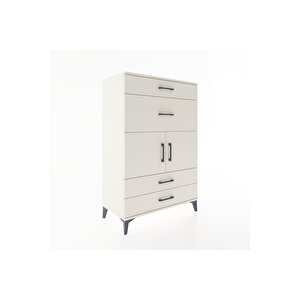 Hyperion Dolap Tek Raflı 4 Çekmeceli 2 Kapaklı 88x44x134 Aytaşı-aytaşı