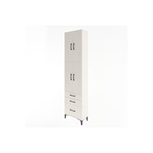 Arges Dolap 4 Raflı 3 Çekmeceli 4 Kapaklı 60x30x243 Aytaşı-aytaşı