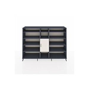 Hyperion Dolap 12 Raflı Tek Kapaklı  220x44x163 Antrasit-aytaşı/antrasit