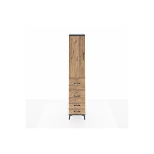 Arges Dolap 2 Raflı 4 Çekmeceli Tek Askılı 44x30x221 Antrasit-çam