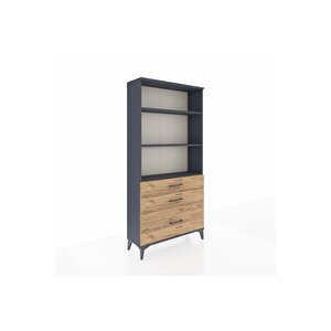 Arges Dolap 3 Raflı 3 Çekmeceli 88x30x182 Antrasit-çam