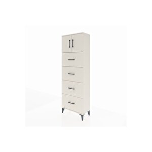 Arges Dolap 2 Raflı 4 Çekmeceli 2 Kapaklı 60x30x182 Aytaşı-aytaşı