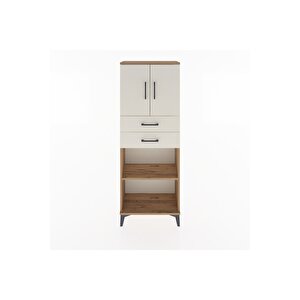 Arges Dolap 3 Raflı 2 Çekmeceli 2 Kapaklı 60x30x163 Çam-aytaşı
