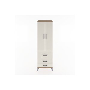 Hyperion Dolap 2 Raflı 3 Çekmeceli Tek Askılı 60x44x195 Çam-aytaşı