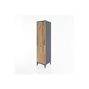 Hyperion Dolap 4 Raflı Tek Kapaklı 44x44x182 Antrasit-çam