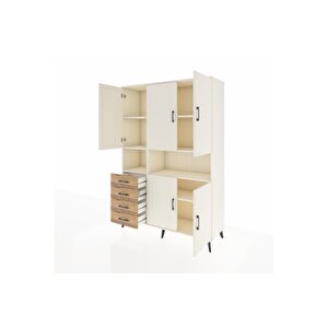 Hyperion Dolap 7 Raflı 4 Çekmeceli 5 Kapaklı 132x44x195 Aytaşı-aytaşı/çam