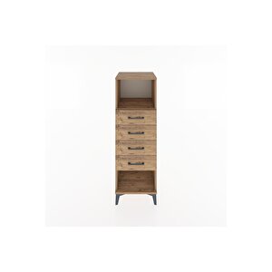 Hyperion Dolap Tek Raflı 4 Çekmeceli 44x44x134 Çam-çam