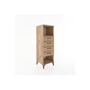 Hyperion Dolap Tek Raflı 4 Çekmeceli 44x44x134 Çam-çam