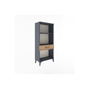 Arges Dolap 2 Raflı Tek Çekmeceli 60x30x134 Antrasit-çam