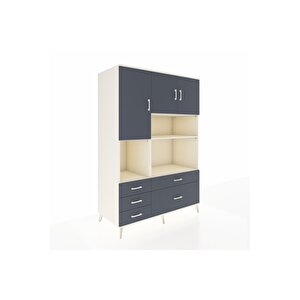 Kronos Dolap 8 Raflı 5 Çekmeceli 3 Kapaklı 132x59x195 Aytaşı-antrasit/antrasit