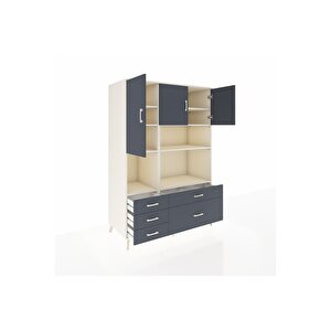 Kronos Dolap 8 Raflı 5 Çekmeceli 3 Kapaklı 132x59x195 Aytaşı-antrasit/antrasit