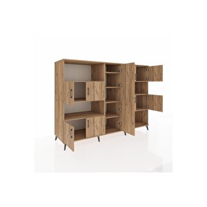 Kronos Dolap 10 Raflı 9 Kapaklı 220x59x163 Çam-çam