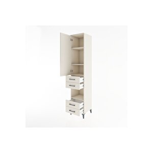 Hyperion Dolap 4 Raflı 4 Çekmeceli Tek Kapaklı 44x44x221 Aytaşı-aytaşı