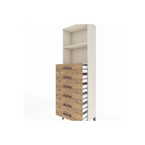 Arges Dolap 2 Raflı 6 Çekmeceli 60x30x182 Aytaşı-çam