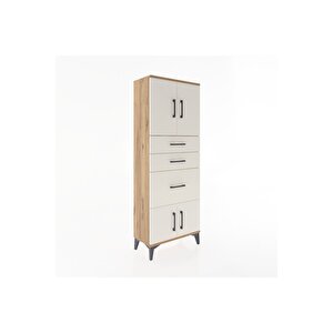 Arges Dolap 2 Raflı 3 Çekmeceli 4 Kapaklı 60x30x163 Çam-aytaşı